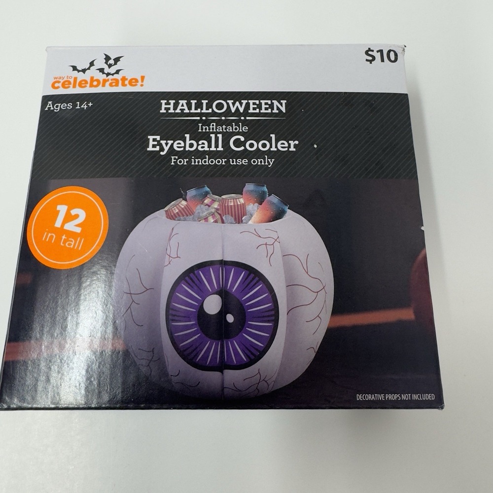 HALLOWEEN‎ INFLATABLE PURPLE EYEBALL COOLER